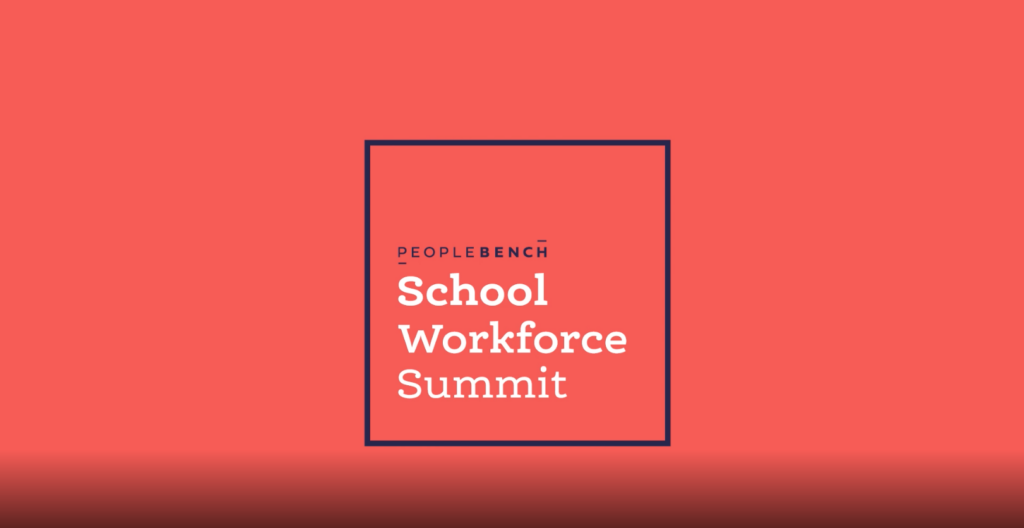 Image with pink background and the PeopleBench Workforce Summit Logo.